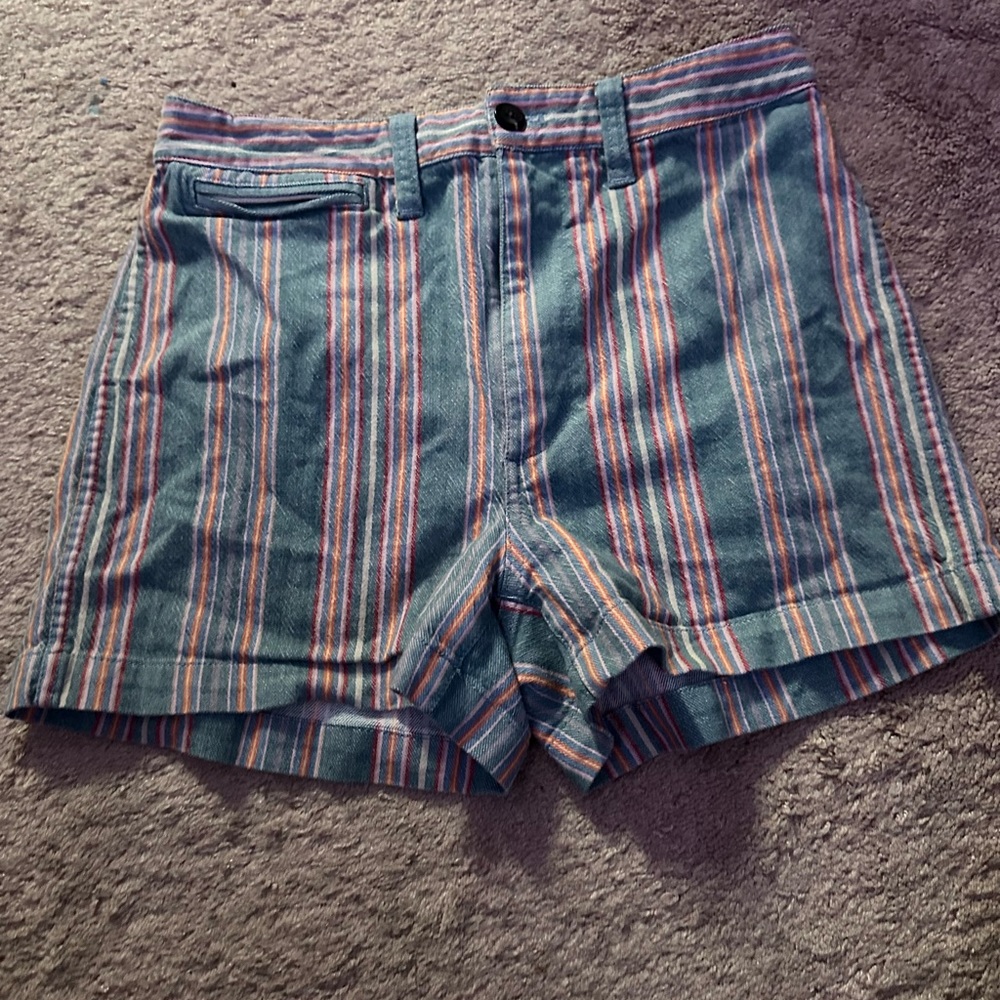 Madewell, striped denim shorts, size 27